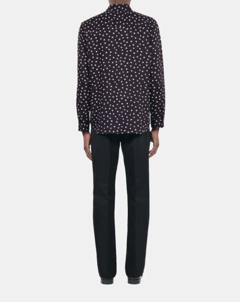 Chemise imprimée étoiles noire et blanche