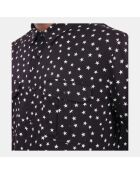Chemise imprimée étoiles noire et blanche
