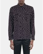 Chemise imprimée étoiles noire et blanche