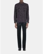 Chemise imprimée étoiles noire et blanche