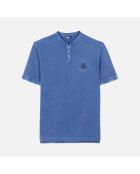 Polo en coton piqué bleu