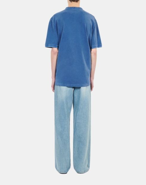 Polo en coton piqué bleu