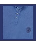 Polo en coton piqué bleu