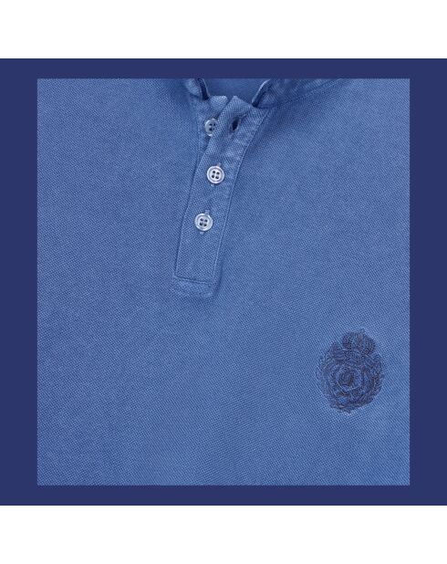 Polo en coton piqué bleu