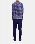 Chemise col hawaïen imprimée bleue