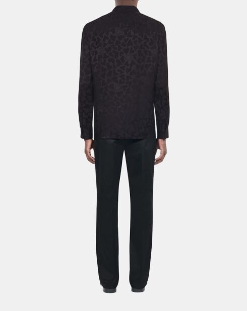 Chemise jacquard noire