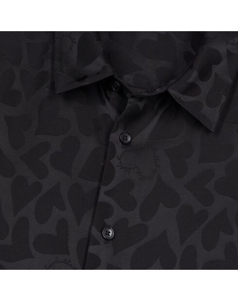Chemise jacquard noire
