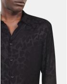 Chemise jacquard noire