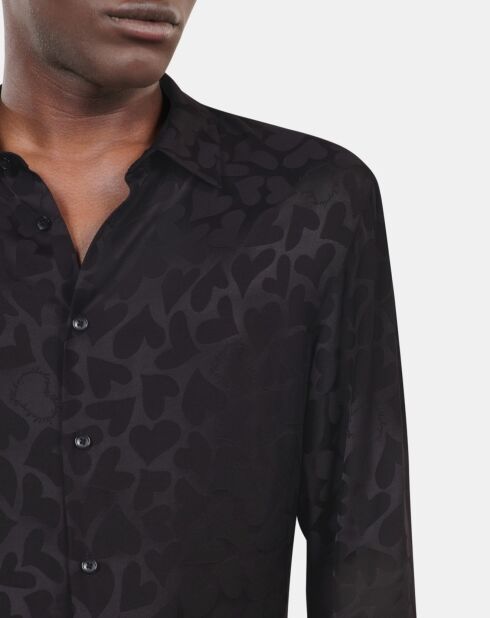 Chemise jacquard noire