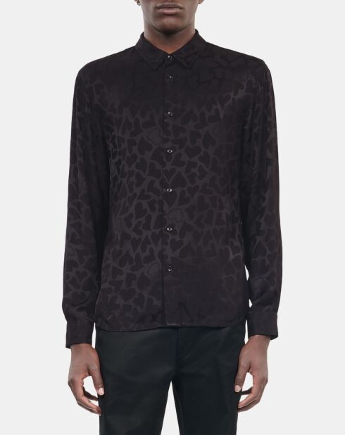 Chemise jacquard noire