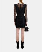 Robe courte en guipure noire
