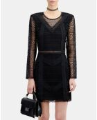 Robe courte en guipure noire