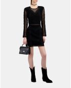 Robe courte en guipure noire