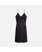 Robe nuisette courte en soie noire