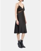 Robe nuisette courte en soie noire