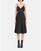 Robe nuisette courte en soie noire