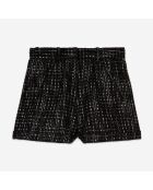 Short en tweed noir et blanc