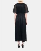 Robe longue en jersey métallisé noire