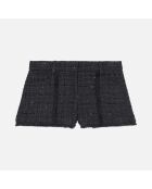 Short en tweed noir