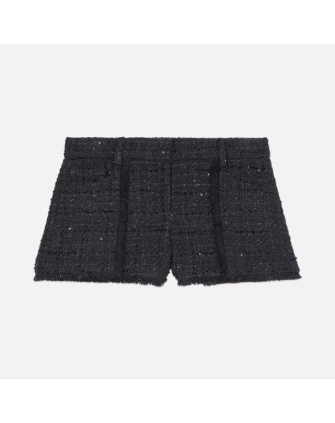 Short en tweed noir
