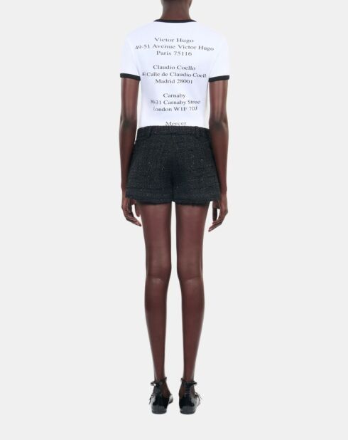 Short en tweed noir