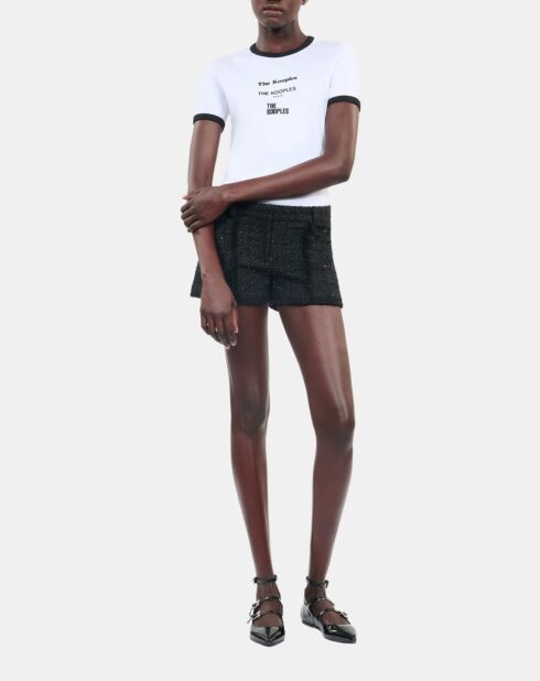 Short en tweed noir