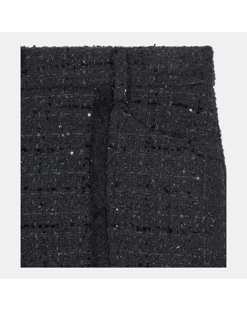 Short en tweed noir