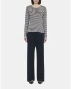 T-shirt manches longues à rayures noir et blanc