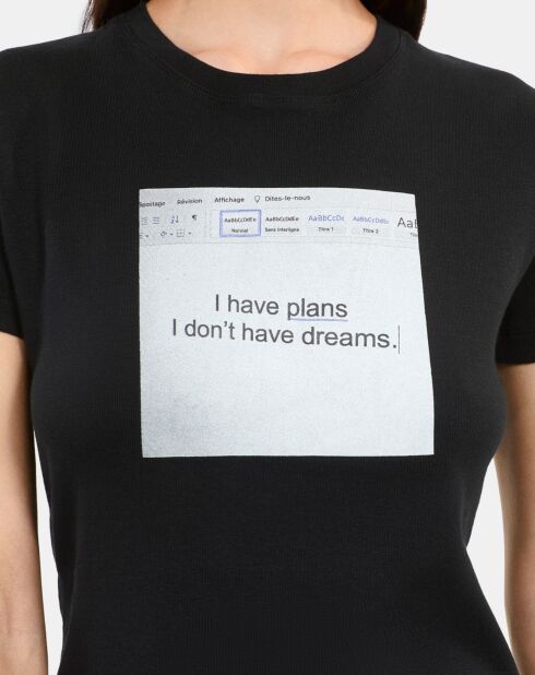 T-shirt à sérigraphie noire