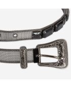 Ceinture avec bijoux et boucle western noire