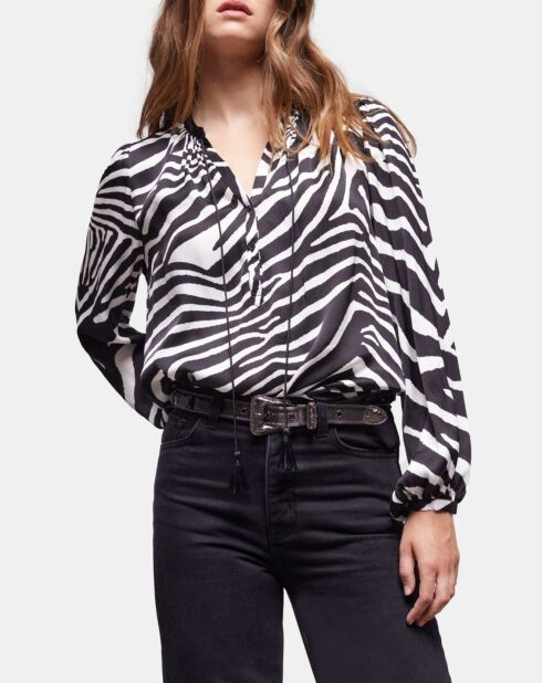 Ceinture avec bijoux et boucle western noire