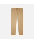 Pantalon droit en coton camel