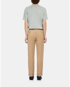 Pantalon droit en coton camel