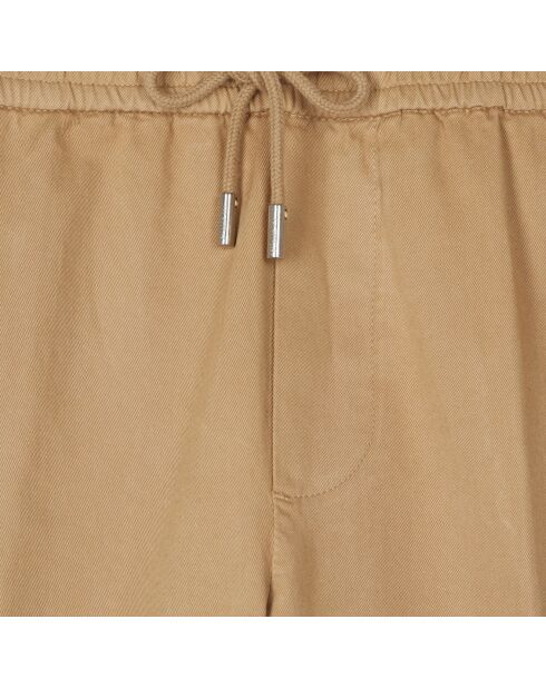 Pantalon droit en coton camel