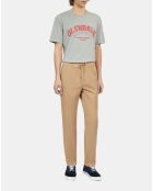 Pantalon droit en coton camel