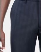 Pantalon de costume à rayures bleu marine