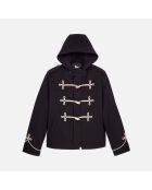 Caban court à capuche bleu marine foncé