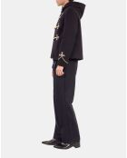 Caban court à capuche bleu marine foncé