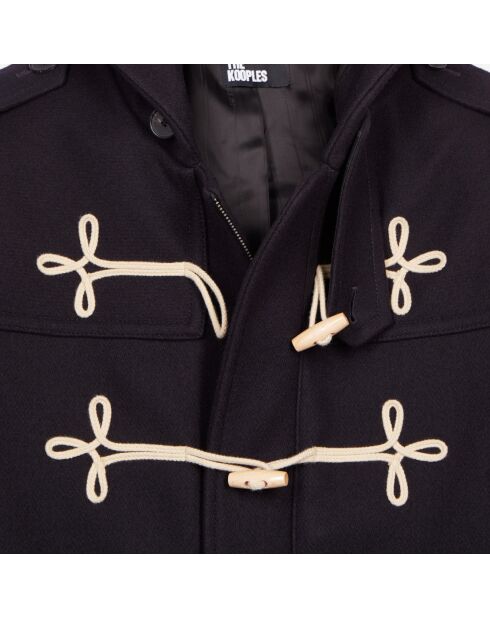 Caban court à capuche bleu marine foncé