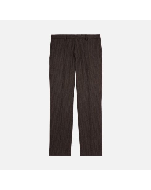 Pantalon large à rayures brun