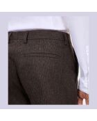 Pantalon large à rayures brun