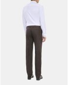 Pantalon large à rayures brun