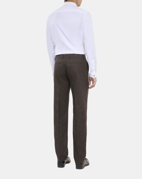 Pantalon large à rayures brun