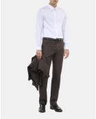 Pantalon large à rayures brun