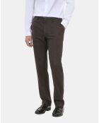 Pantalon large à rayures brun