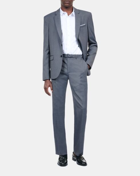 Pantalon de costume en laine bleu