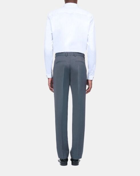 Pantalon de costume en laine bleu