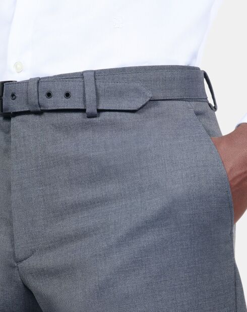 Pantalon de costume en laine bleu