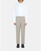 Pantalon de costume en lin beige