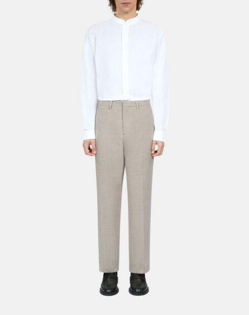 Pantalon de costume en lin beige